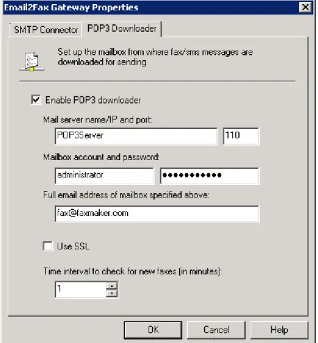Table 12 - POP3 Downloader options 
