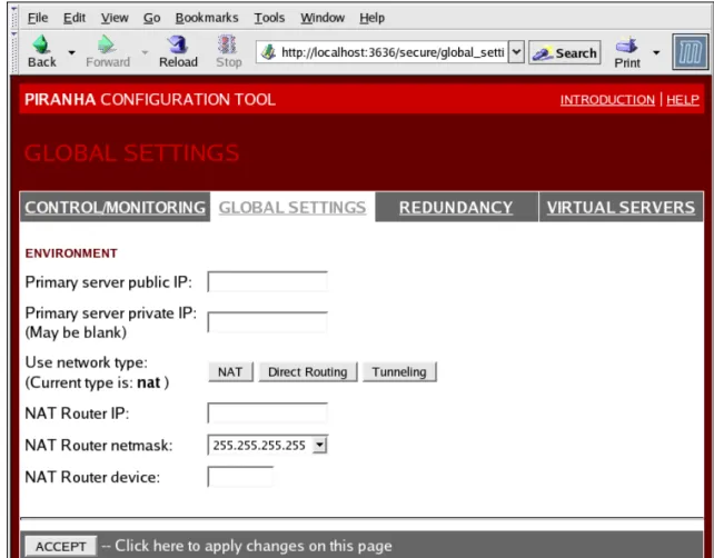 Figure 5.3. The GLOBAL SETTINGS Panel