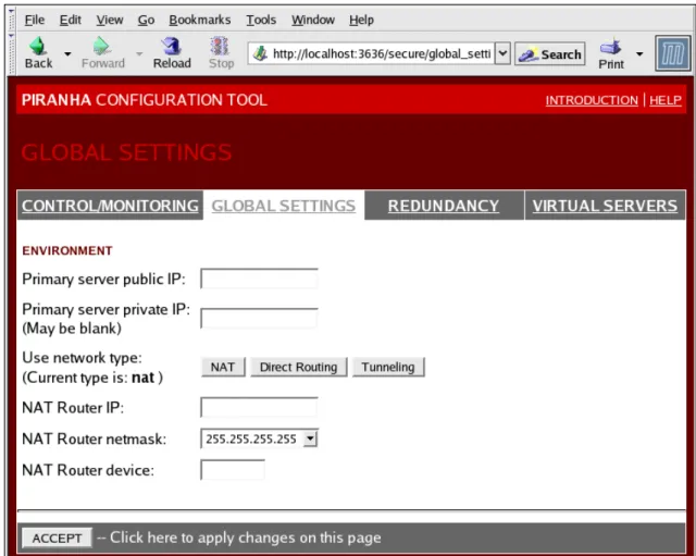Figure 4.3. The GLOBAL SETTINGS Panel