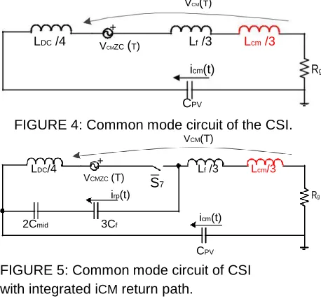 FIGURE 4: Common mode circuit of the CSI.   V(T)  