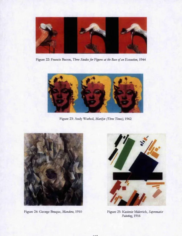 Figure 22: Francis Bacon, Three Studies for Figtres at the Base of an Execution, 1944
