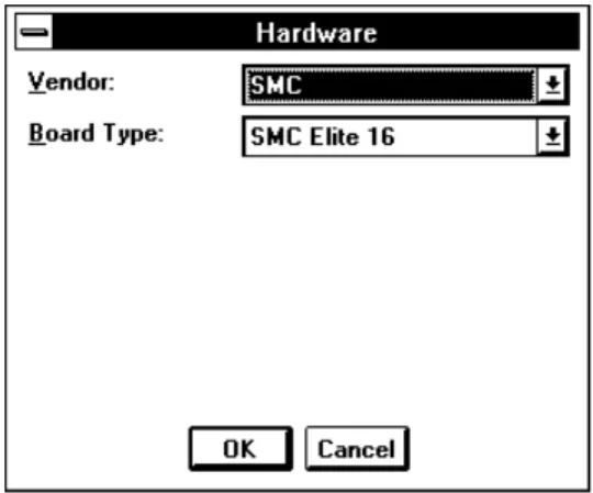 Table 5-2 describes the fields in the Hardware dialog box.