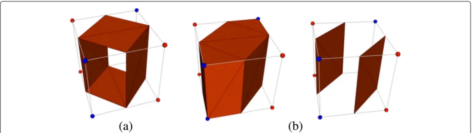 Fig. 6 a The correct triangulation for the case 10.2 (the interpolant inside the cube is homeomorphic to a cylinder)