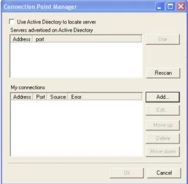 Figure 2-1: Connection Point Manager To add a server