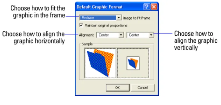 graphic in the frame Choose how to align the graphic horizontally