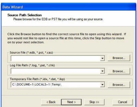 Figure 4-5. Browse to the EDB or PST file to use as source