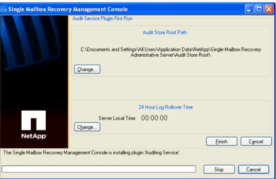 Figure 1-3: Example of finalization window for Auditing