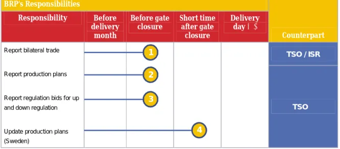 Table 4. BRP’s responsibilities.