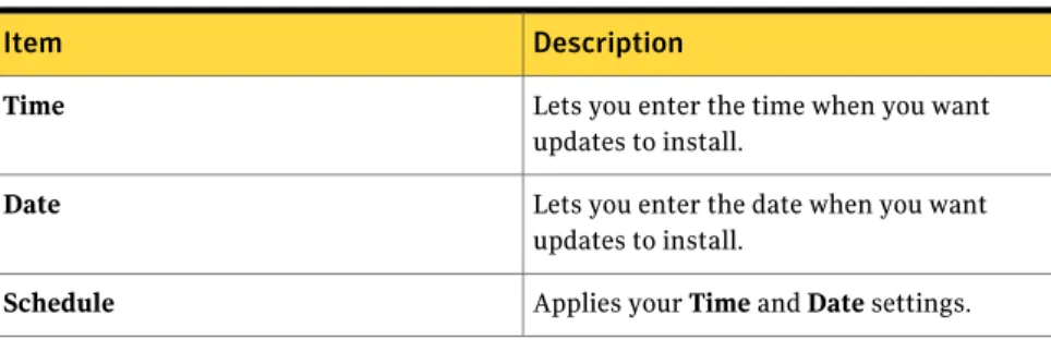 Table 2-5 Manage > Appliance > Update Information page Description