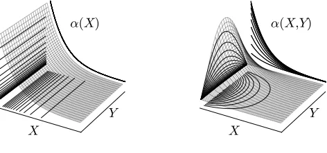 Figure 1. Sketches of the spatially-dependent auxin gradient forms: constant in the transversedirection (left-hand panel), and decreasing on either side of the middle of the cell (right-hand panel).