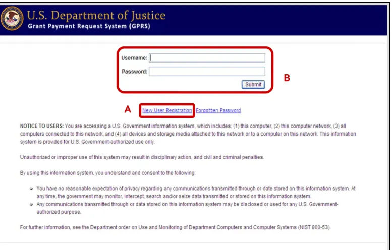 Figure 2: GPRS Log In Screen 