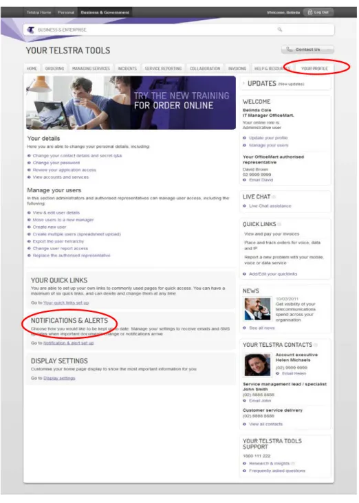 Figure 2:  Your Profile Page  