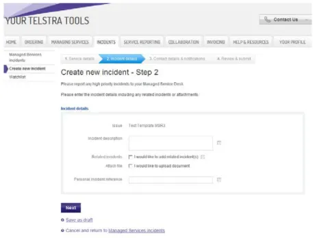 Figure 13: Create a new incident – Step 2 