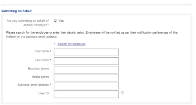 Figure 17: Submitting on behalf of another employee 