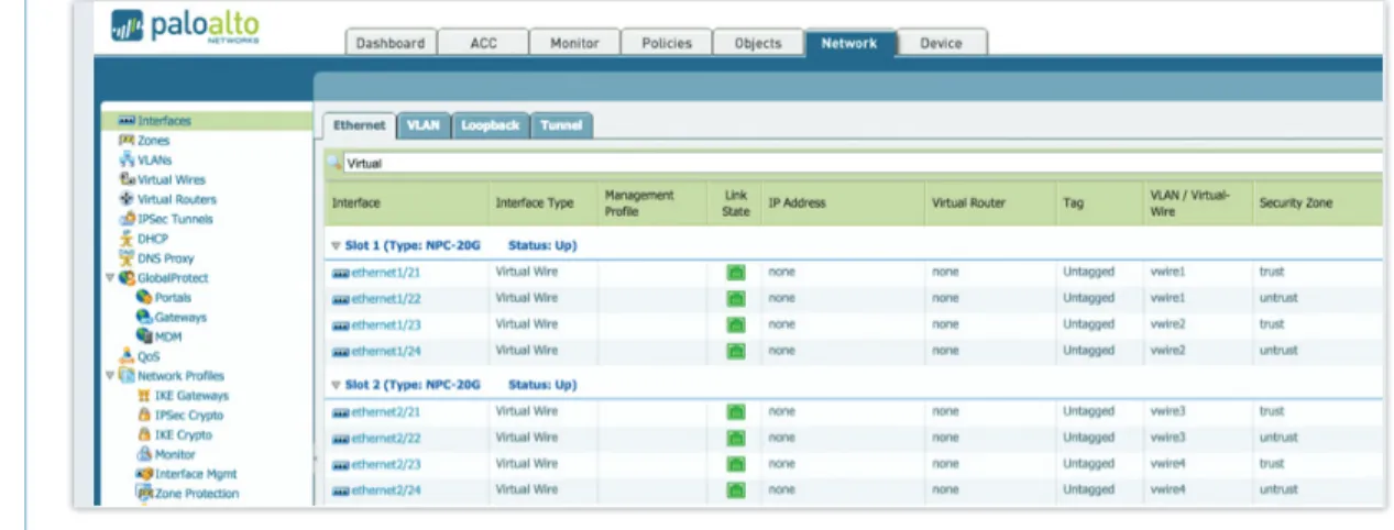 Figure 3 presents corresponding security zone configuration, setting permissions for applications,  network addresses, and other traffic elements