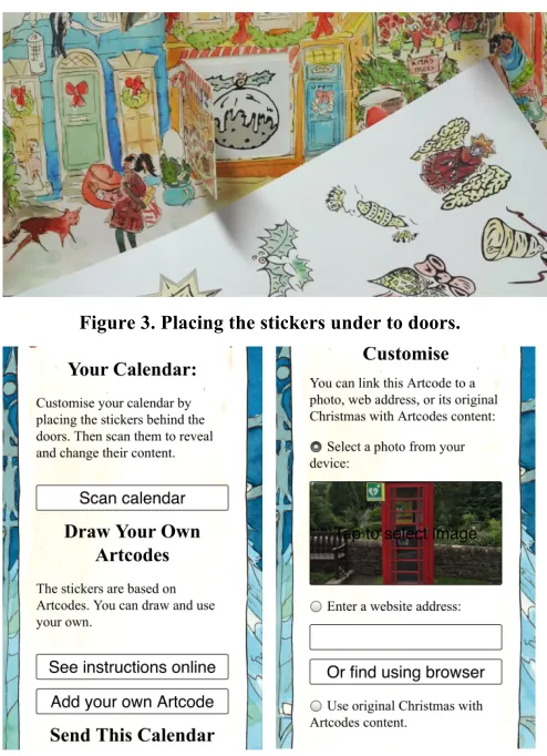 Figure 3. Placing the stickers under to doors. 