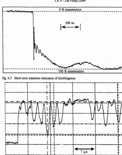 fig. 4.6 Birefringence relaxation on a longer time scale, showing ringing behaviour