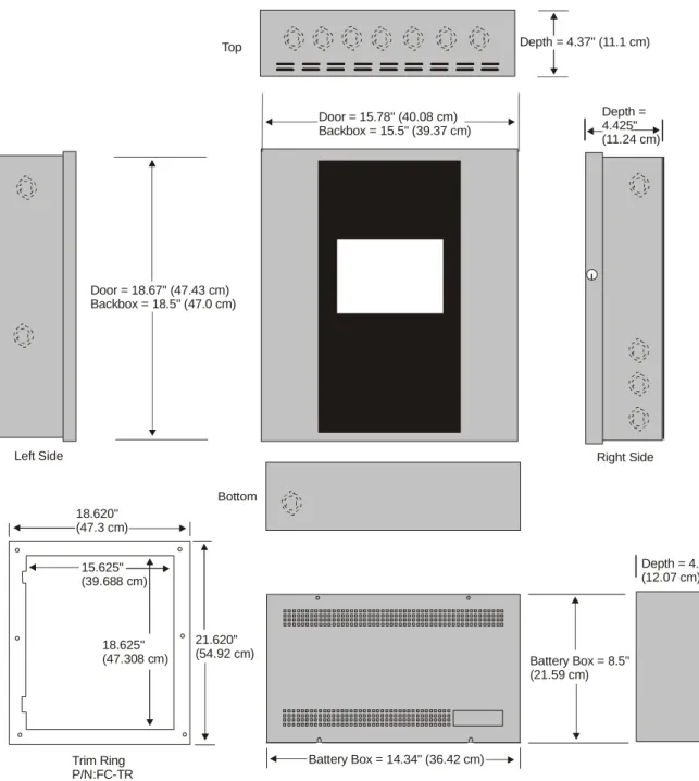 Figure 2.3 MS-9600 Cabinet Dimensions