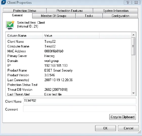 Figure 7  Detailed information about a client workstation.