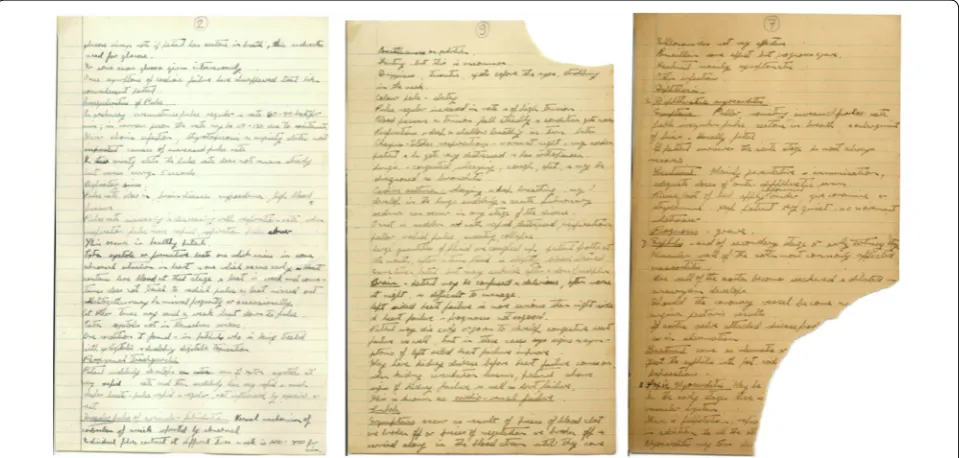 Fig. 2 Examples of differently distressed documents used in fitness-for-use workshops, progressively discoloured and with a progressively big miss-ing piece from left to right