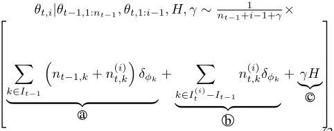 Figure 1. In this view, there exists a restaurant with an inﬁnite (RCRP) and depicted innumber of tables which operates in days