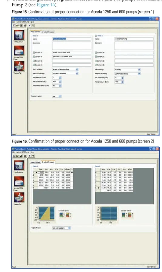 Figure 15.  Confirmation of proper connection for Accela 1250 and 600 pumps (screen 1)