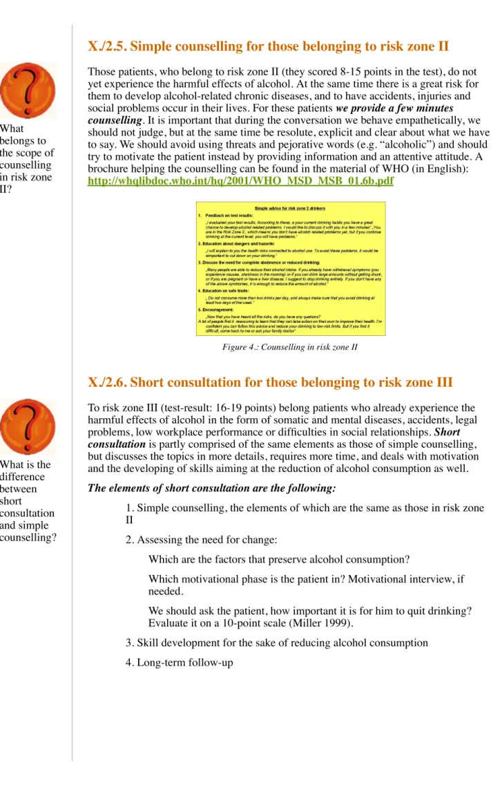 Figure 4.: Counselling in risk zone II