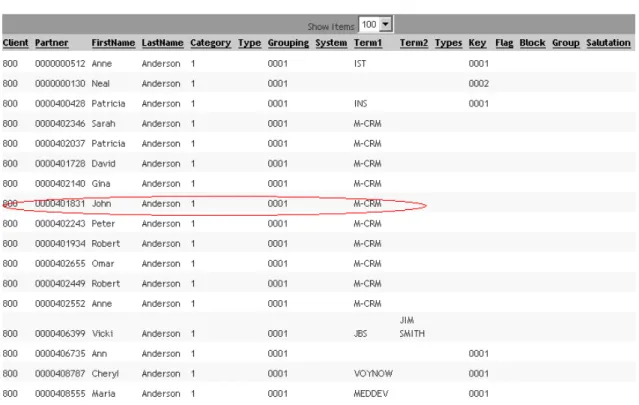 Figure 11. Search result of the query configuration that returns multiple values  You can view these values in the SAP user interface as well, as shown in Figure 12