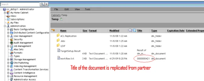 Figure 9. After the job is executed the title of the document is replicated with the Business  Partner attribute 