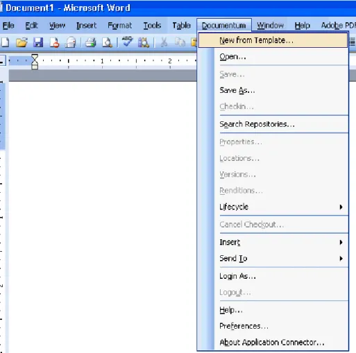 Figure 2. Documentum menu in authoring application