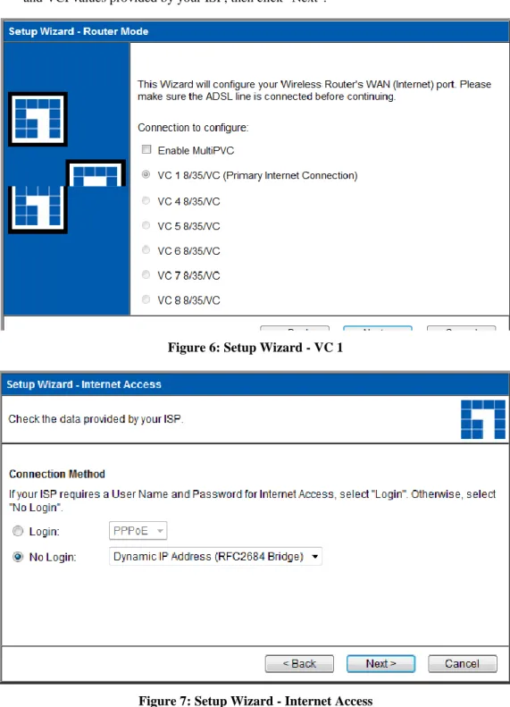 Figure 6: Setup Wizard - VC 1 