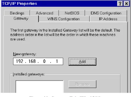 Figure 22: Gateway Tab (Win 95/98) 