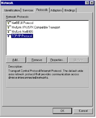 Figure 24: Windows NT4.0 - TCP/IP  2.  Click the Properties button to see a screen like the one below