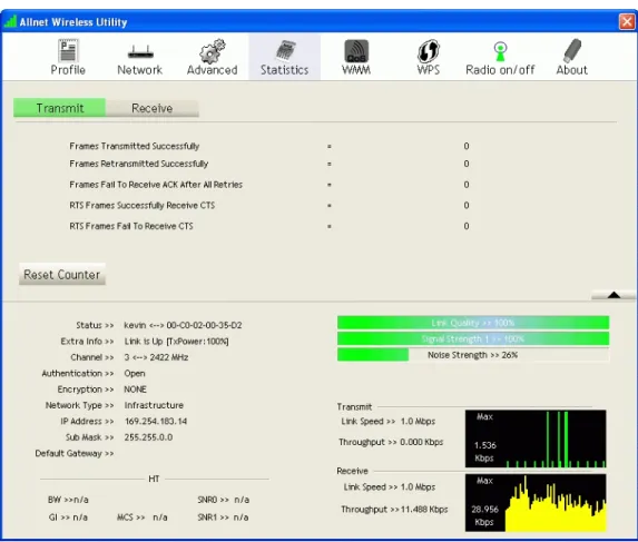 Figure 10: Statistics Screen  Data - Statistics Screen 