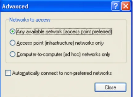Figure 3-14  Windows XP Configuration Utility-Set up Network to Aceess Authentication