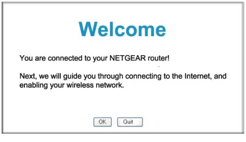 Figure 3-5:  Router welcome screen
