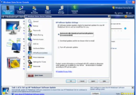 Figure 7: Step 1 of 6: Setup HP Software Update
