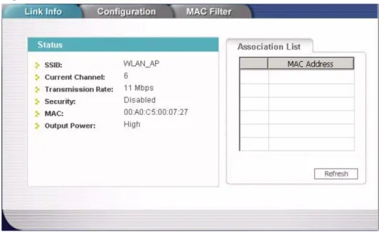 Figure 26   Access Point Mode: Link Info 