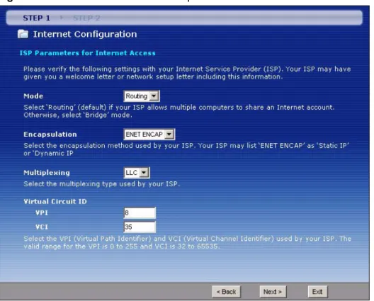 Figure 23   Internet Access Wizard Setup: ISP Parameters