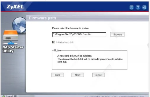 Figure 10   NAS Starter Utility > Firmware Path