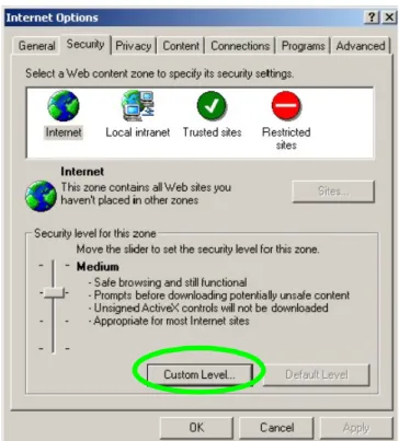 Figure 38  Internet Options: Security 
