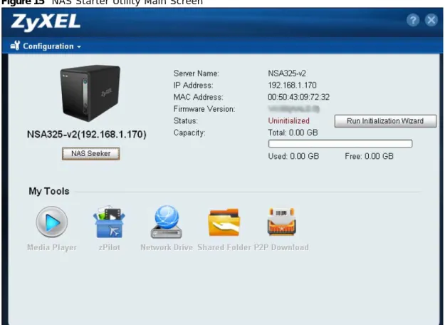 Figure 15   NAS Starter Utility Main Screen 
