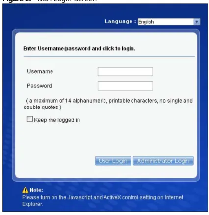 Figure 17   NSA Login Screen