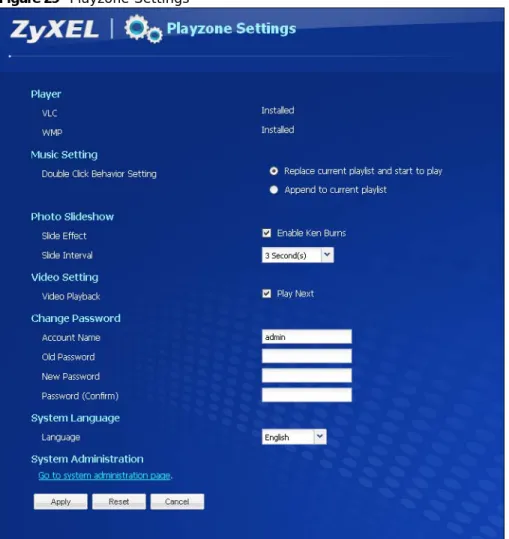 Figure 29   Playzone Settings 