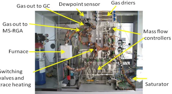 Figure 3. Multigas test rig for reforming and cell testing.  