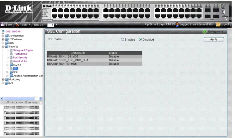 Figure 5-14. SSL Configuration Settings Page   The SSL Configuration Settings Page contains the following fields:  
