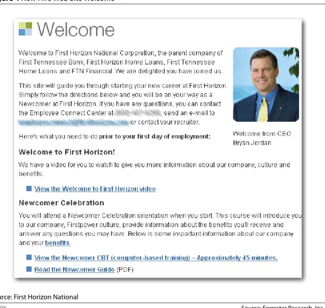 figure 4 New Hire Web Site Welcome