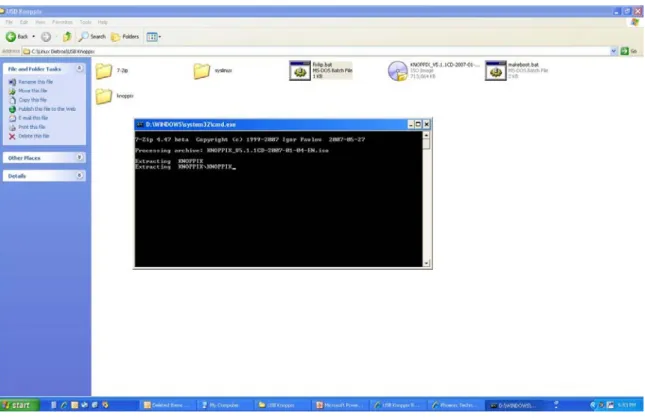 Figure 10.  Knoppix Install fixkp.bat output. 