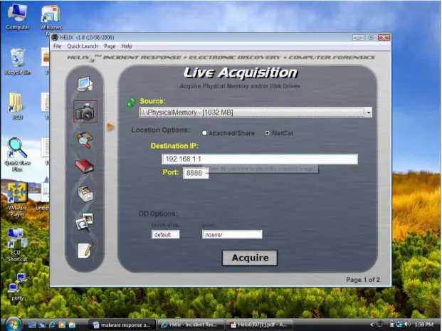 Figure 5.  Helix Live Acquisition of Physical RAM. 
