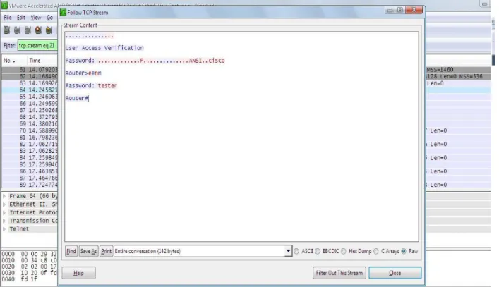 Figure 8: Sniffing data across the network using wireshark without security 